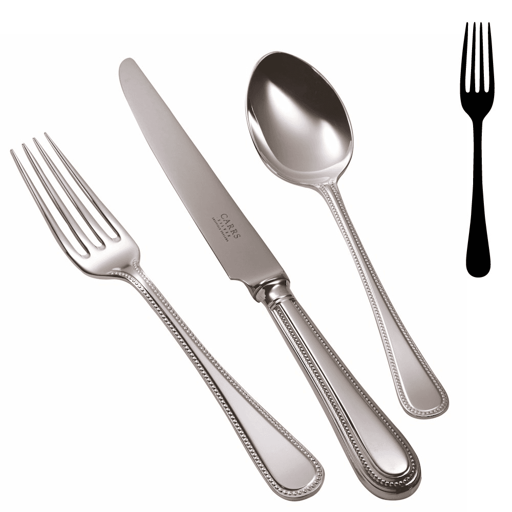 Bead Dessert Fork, Silver Plate
