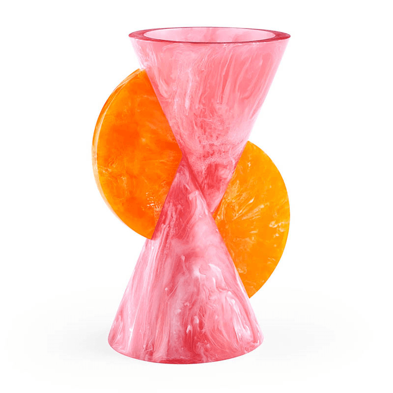 Mustique Cone Vase, Pink/Orange