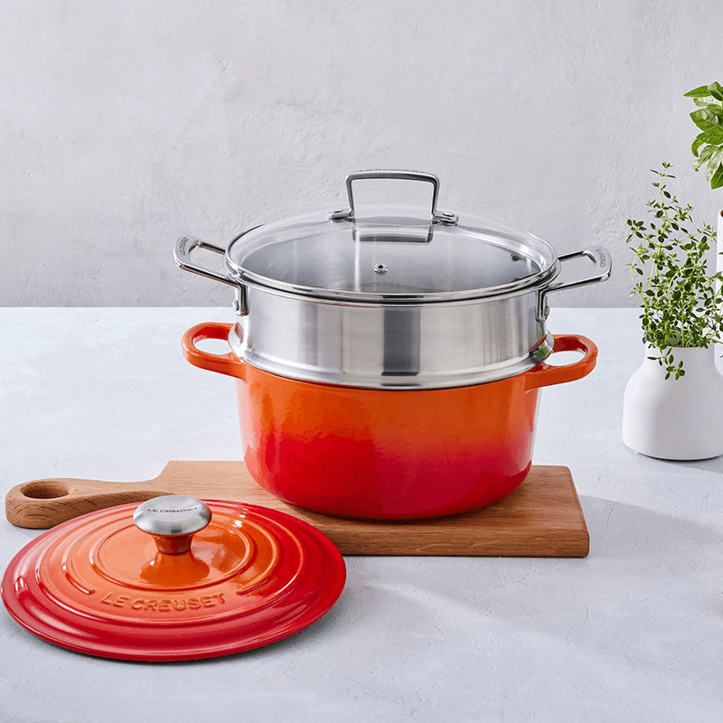 Classic 3-ply Multi Steamer with Glass Lid, Stainless Steel