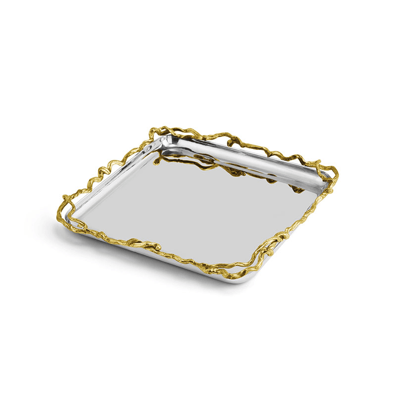 Wisteria Gold Matzah Plate, Gold