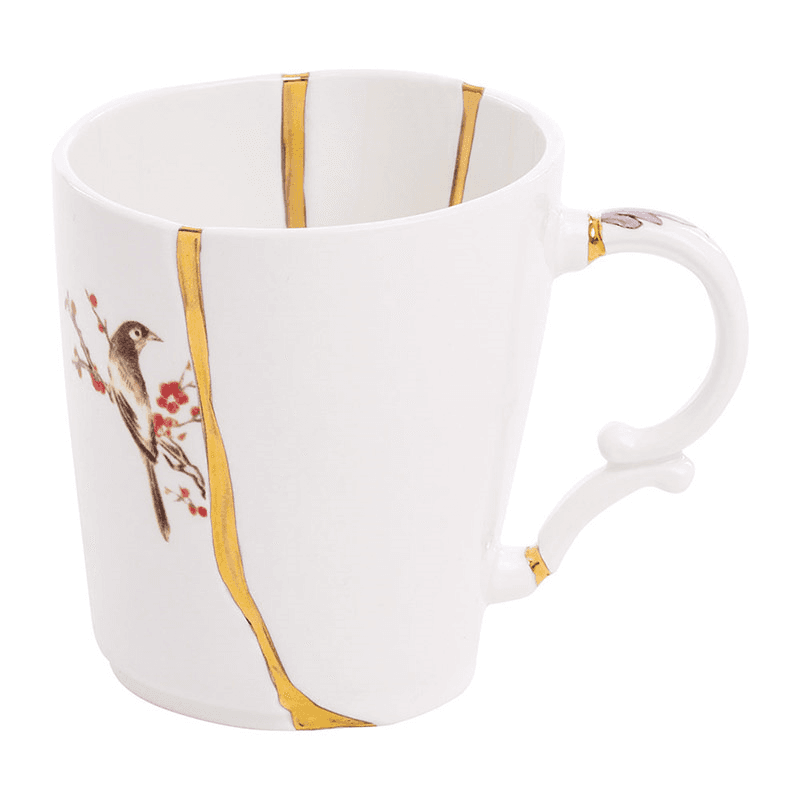Kintsugi - No3 Mug, white/gold