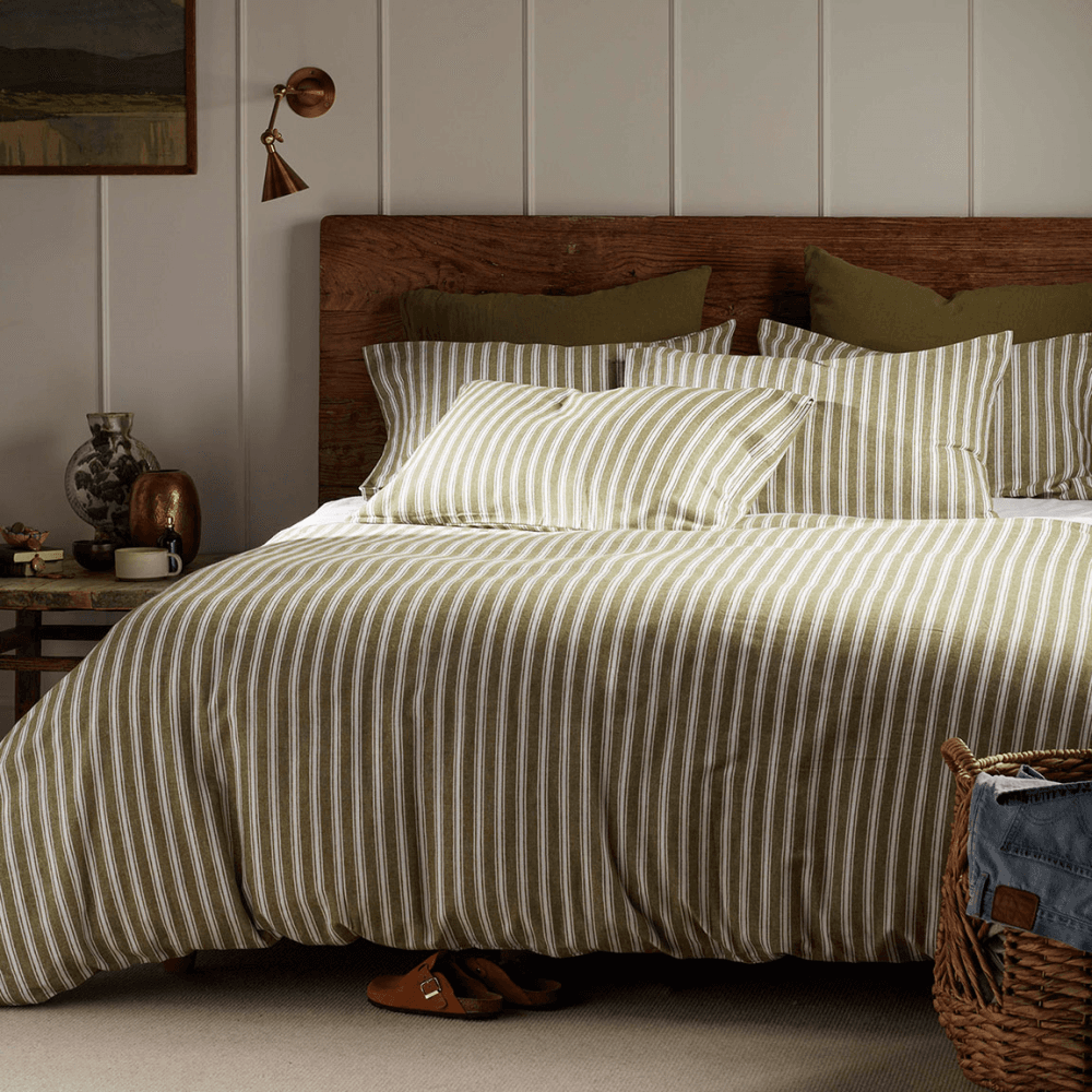 Fred Stripe 100% Organic Brushed Cotton Duvet Cover