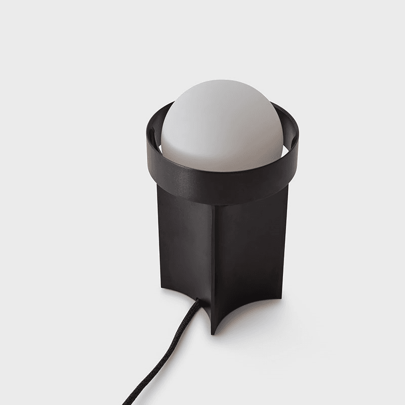 Small Loop Table Lamp with Sphere Iii, Dark Grey