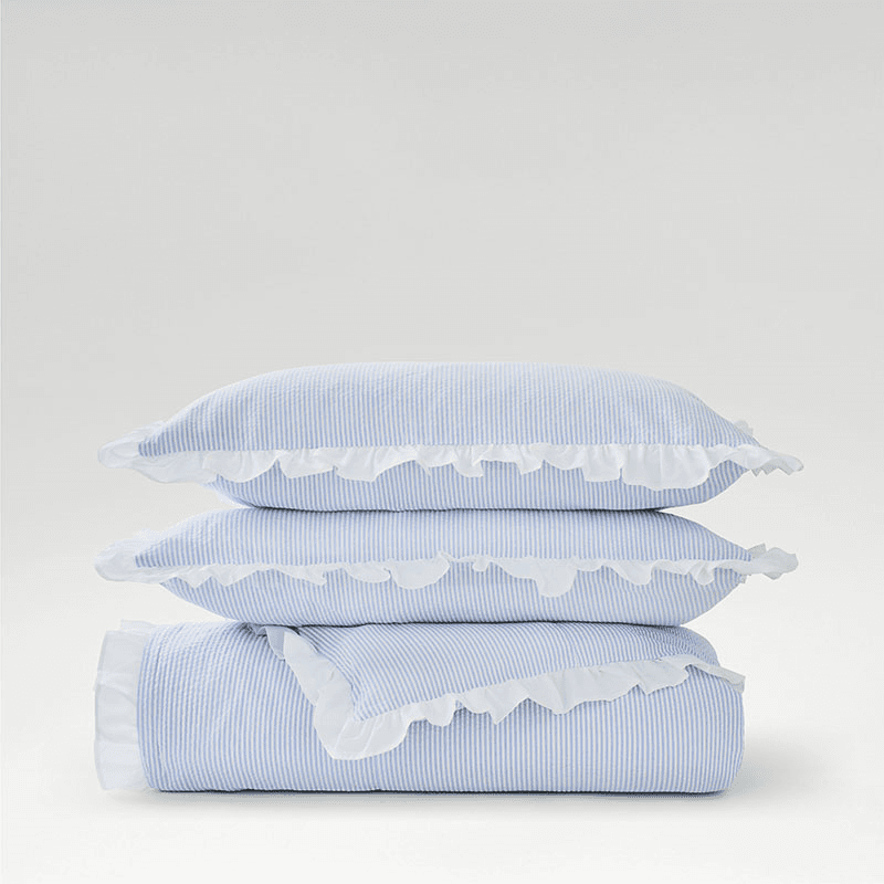 Cotton Seersucker Stripe Duvet Set