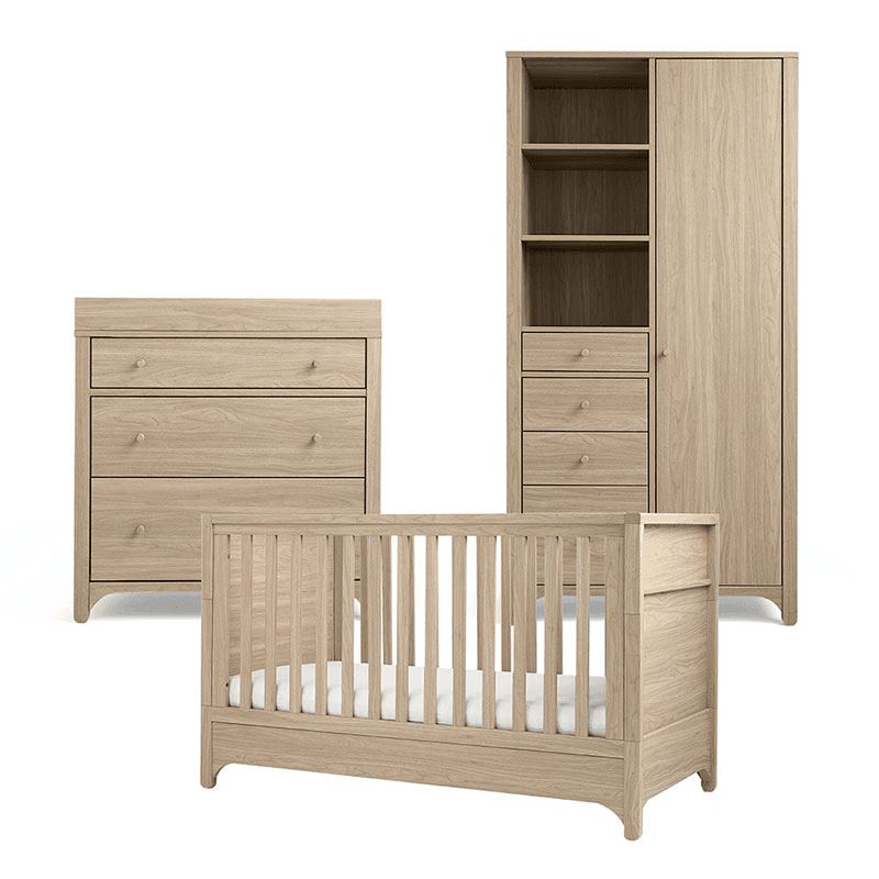 Barton 3 Piece Nursery Furniture Set (excl. Mattress), Natural Oak