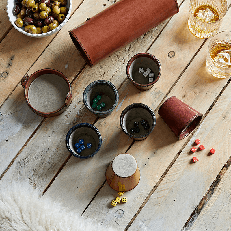 Leather Perudo Set, Conker Brown