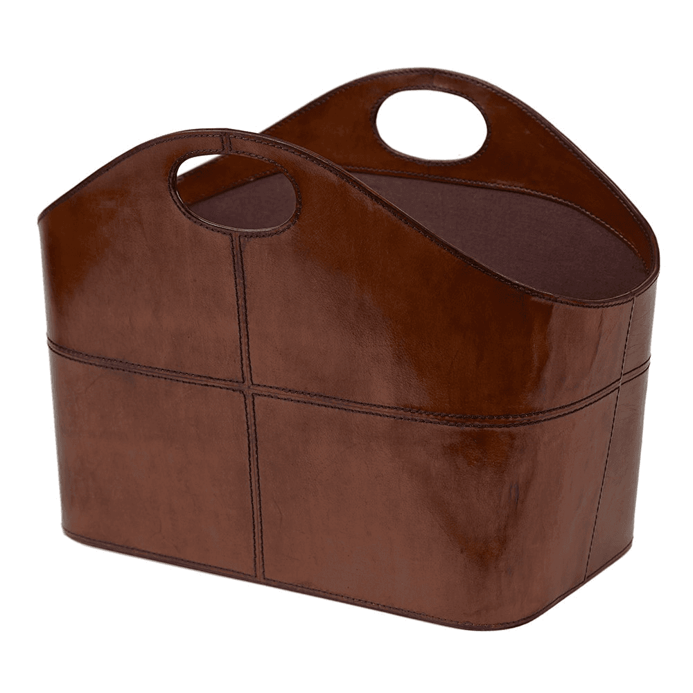 Curved magazine basket, Tan