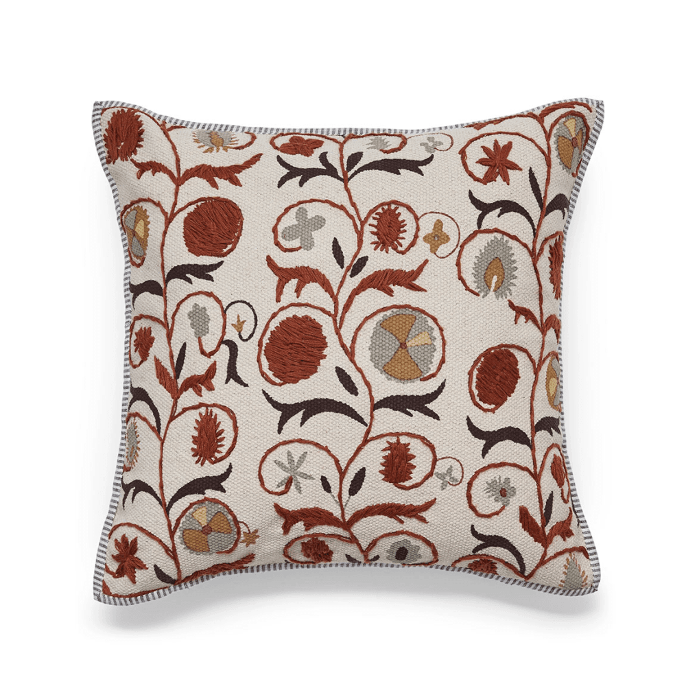Sheki Cushion Cover, Earthy Red
