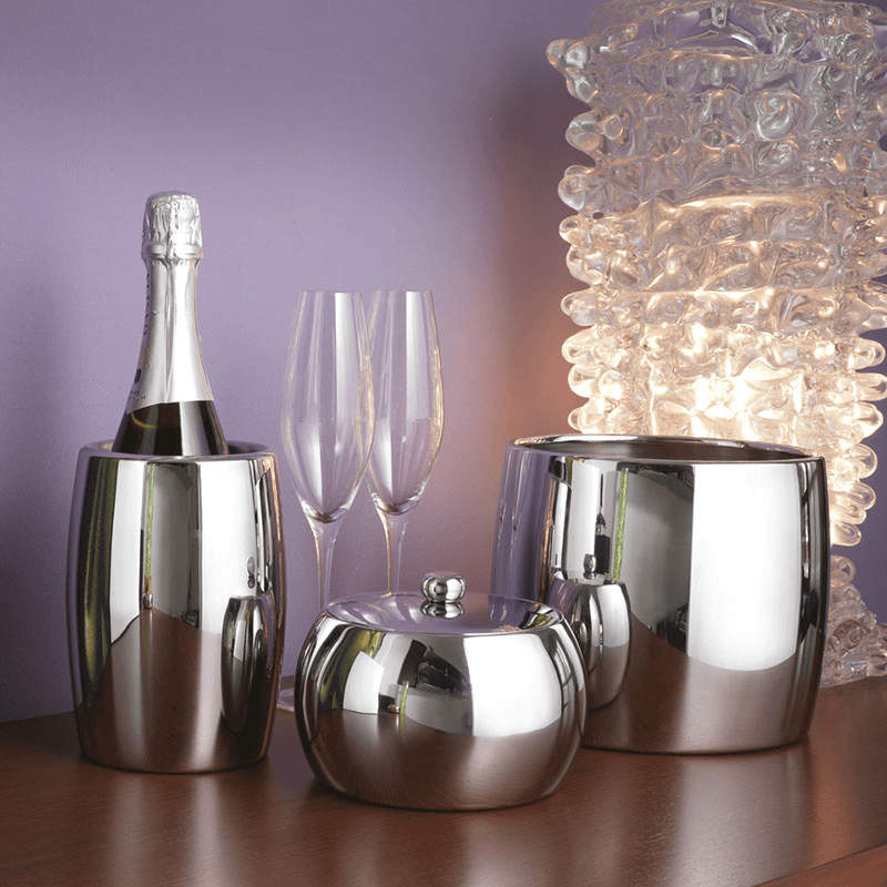 Sphera Insulated Ice Bucket, Silver Plated