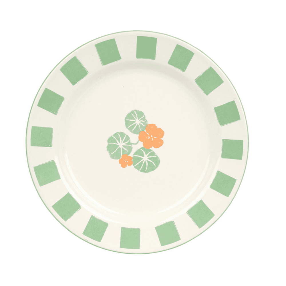 Bon jardin Enamel Plate, Nasturtium