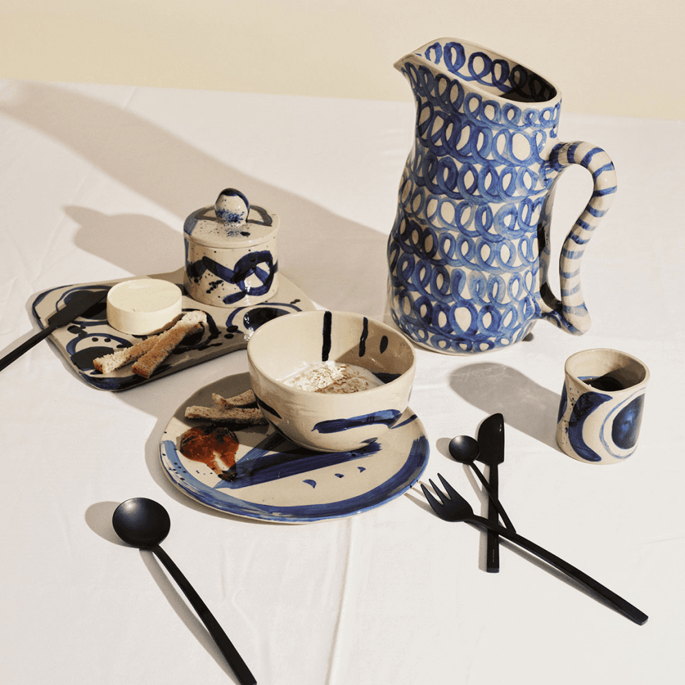 Sophia by Marie Michielssen Set of 2 Cereal Bowls, Beige Blue