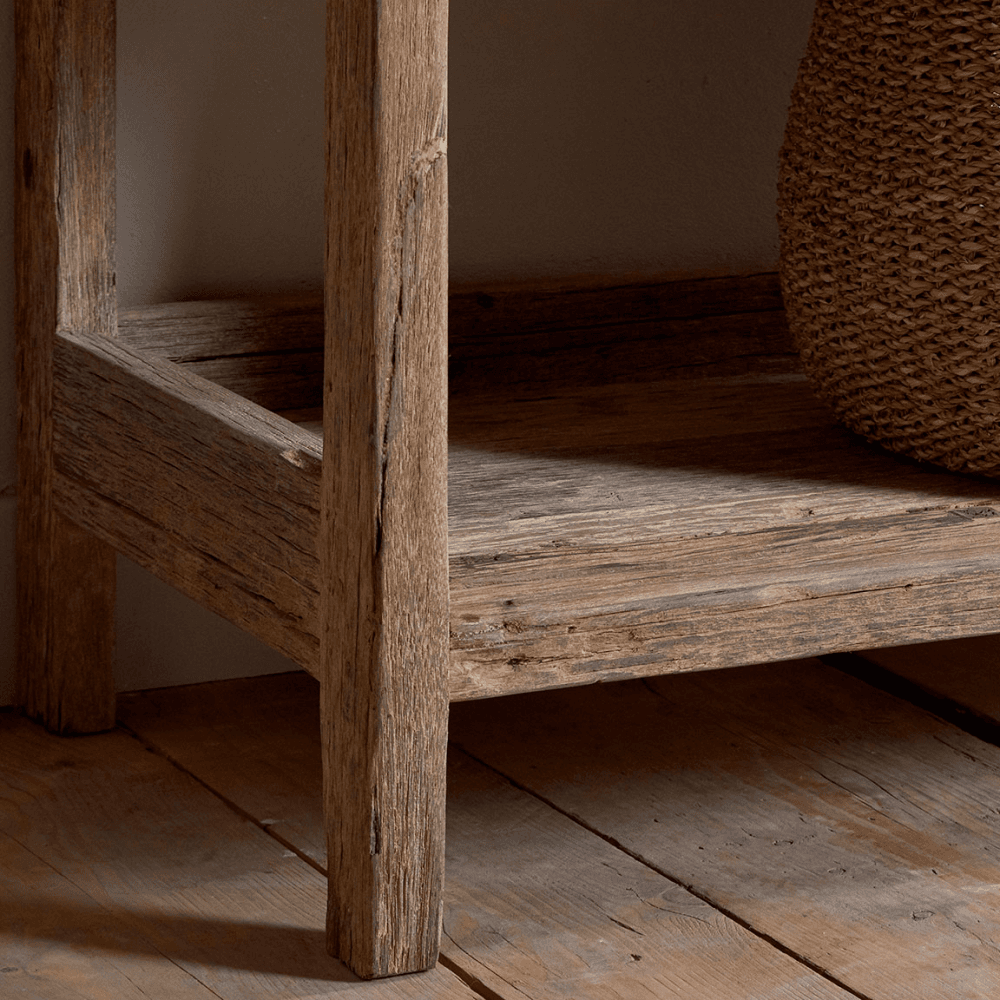 Ibo Reclaimed Wood Pantry Standing Shelves, Natural