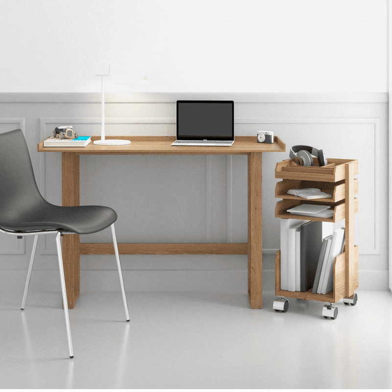 Slim Laptop Writing Table, Oak