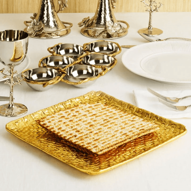 Palm Square Platter, Gold