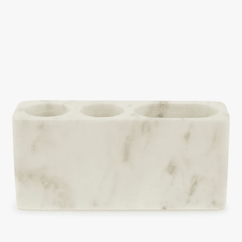 Marble Toothbrush Holder, White