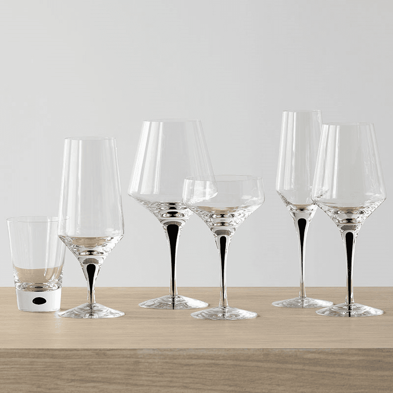 Metropol Beer Glass, Clear & Black