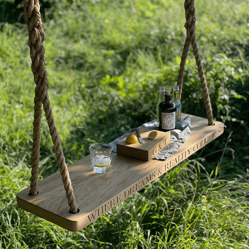 Personalised Couple'S Swing, Oak