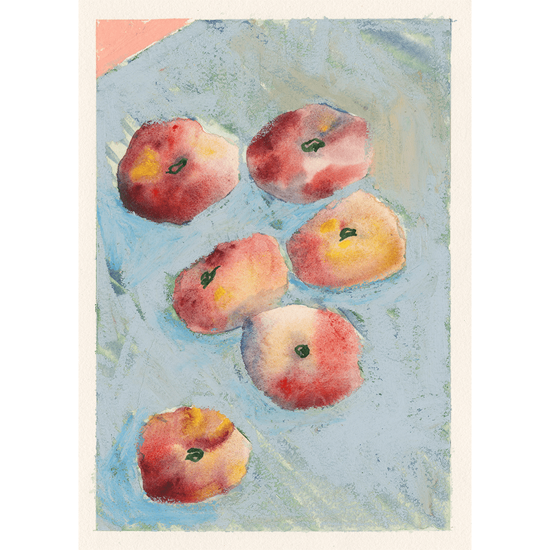 Peaches Print, Blue