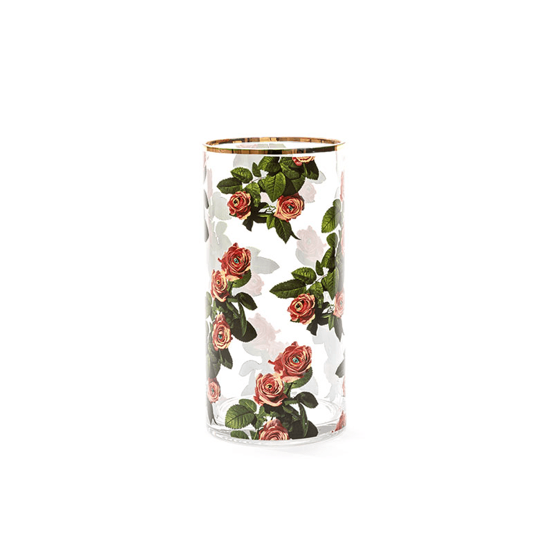 Toiletpaper Roses Cylindrical Vase, Multi