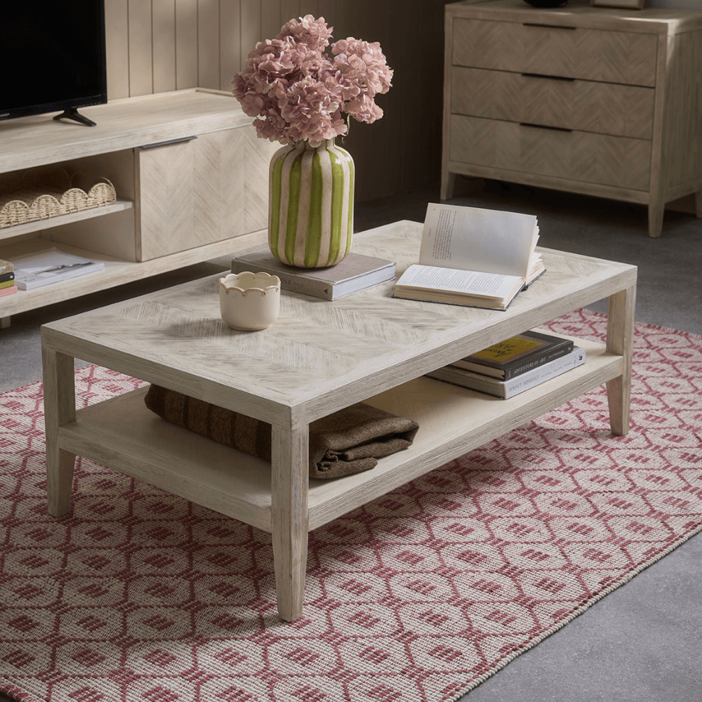 Tova Limewashed Coffee Table, Natural