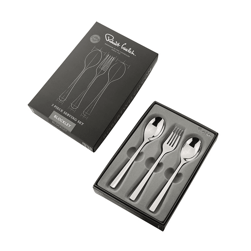 Blockley 3 Piece Serving Set, Stainless Steel
