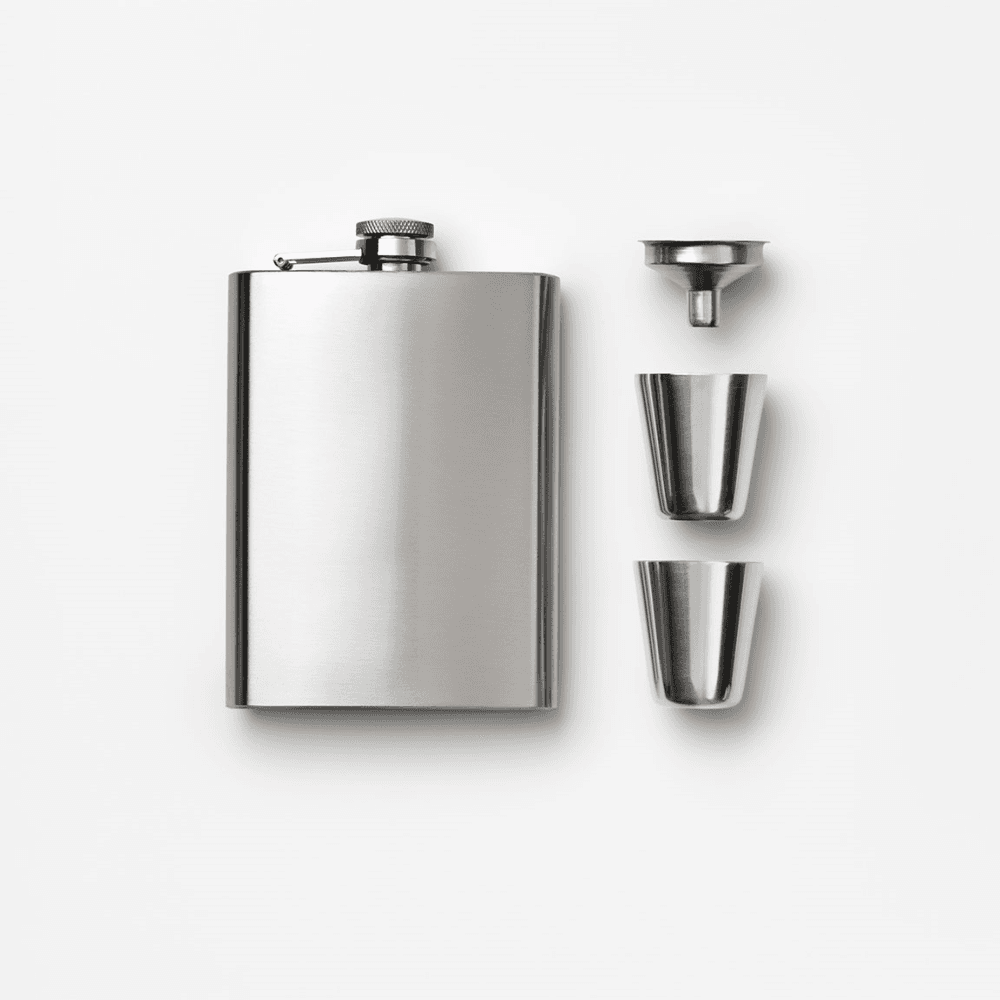 The Essentials Hip Flask Set, Dark Blue