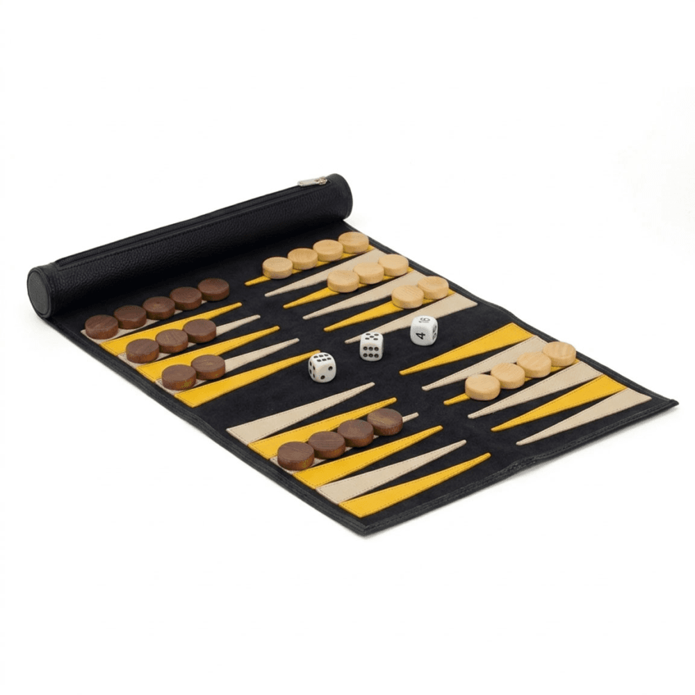 Luxury Leather Travel Backgammon Set