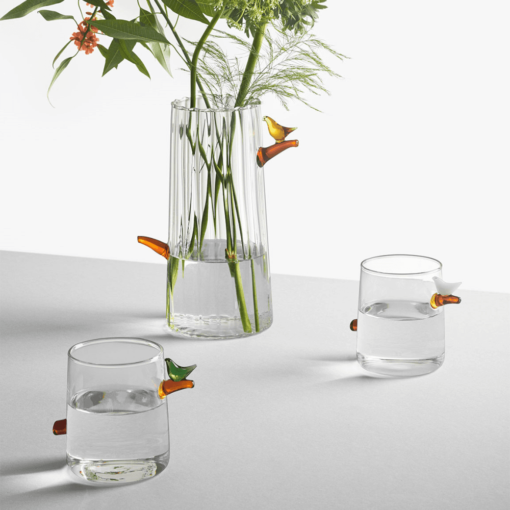 Birds Vase, Amber