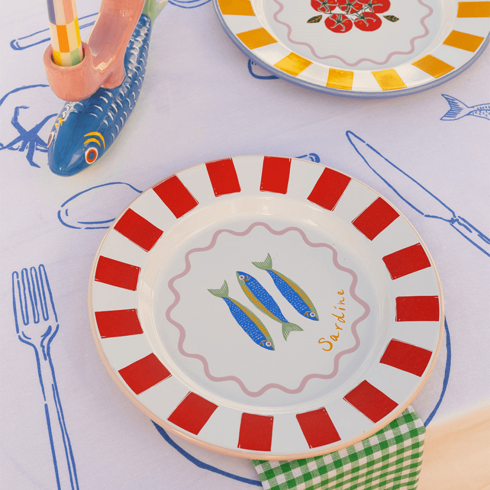 Bon appetit Enamel Plate, Fish