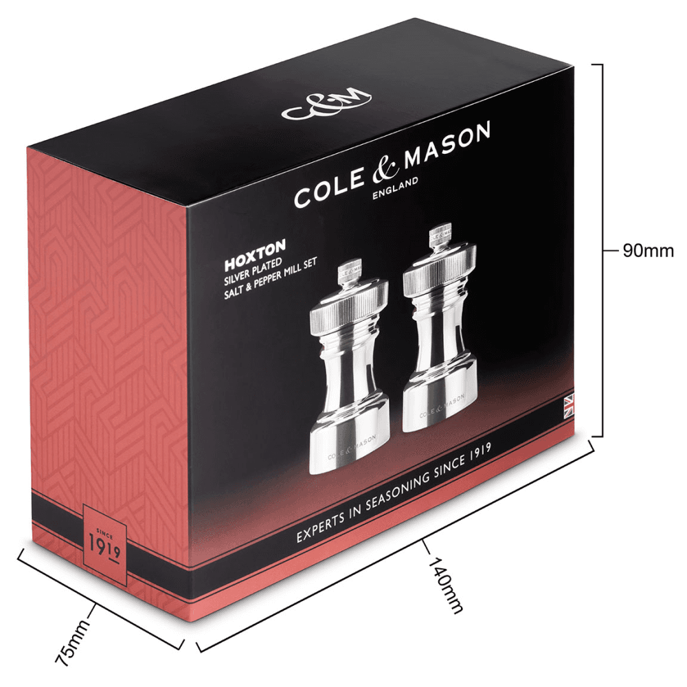 Hoxton Salt & Pepper Mill Set, Silver Plated