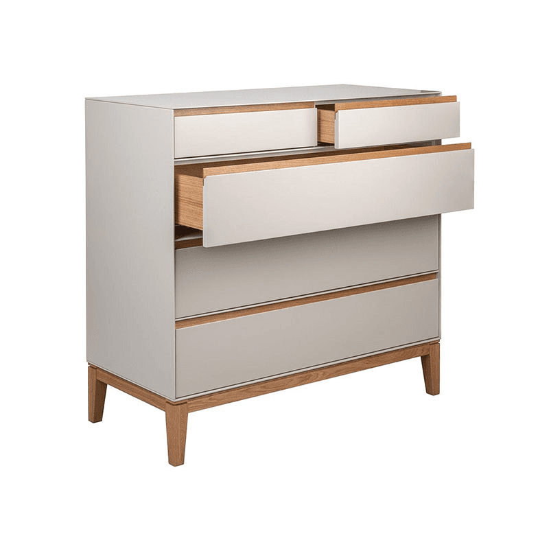 Lars Five Drawer Dresser, Cashmere and Oak