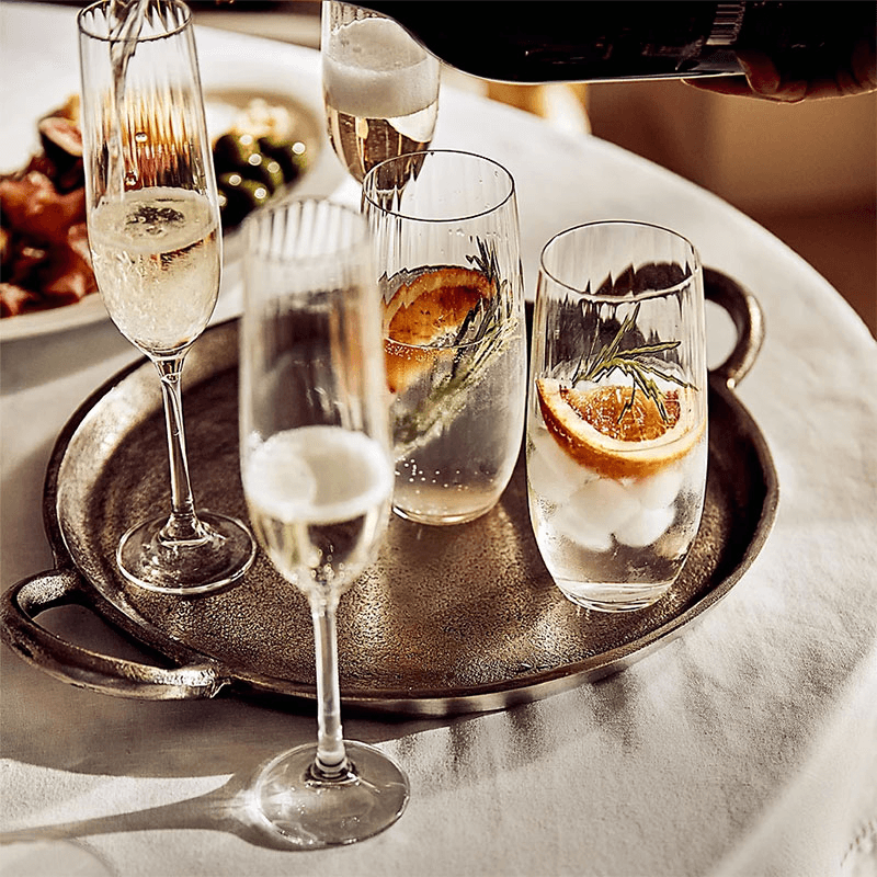 Skye Optic Set of 4 Champagne Flutes, Clear