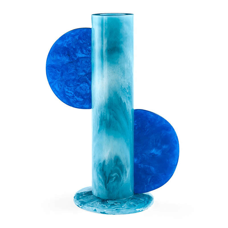 Mustique Cylinder Vase, Turquoise/Blue