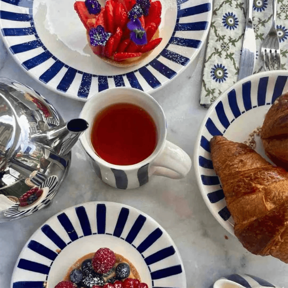 Stripes Tea Set, Navy Blue