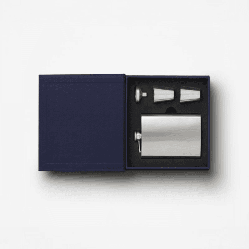 Image showing the The Essentials Hip Flask Set, Dark Blue product.
