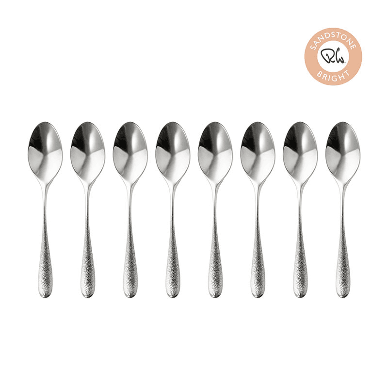 Sandstone 8 Piece Coffee Spoon Set, Stainless Steel