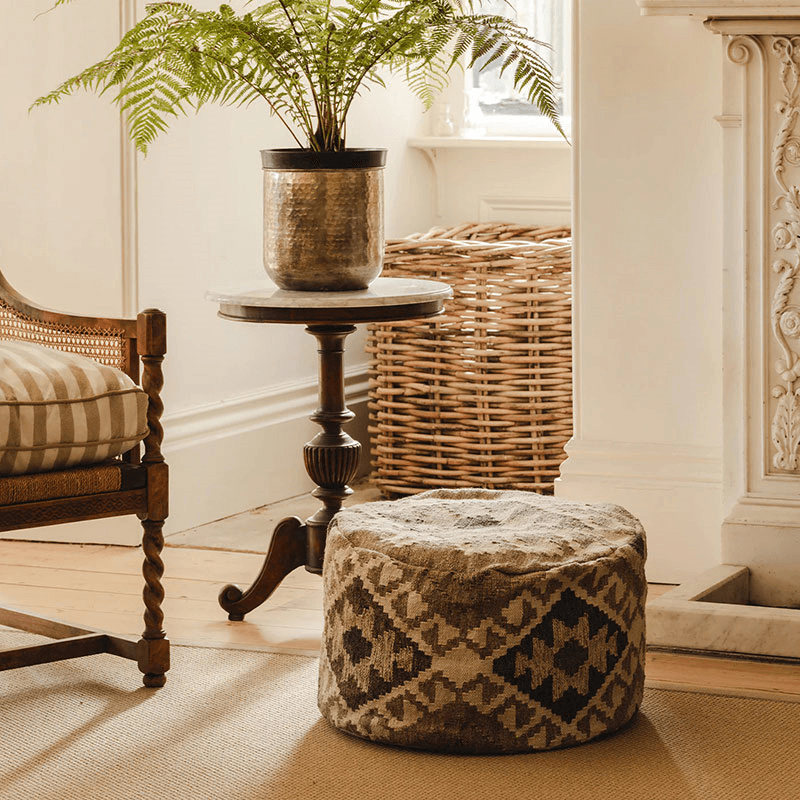 Samarkand Footstool, Monochrome