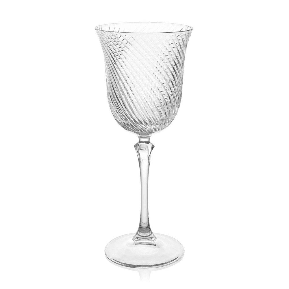 Julia Set of 6 Crystal White Wine Glasses