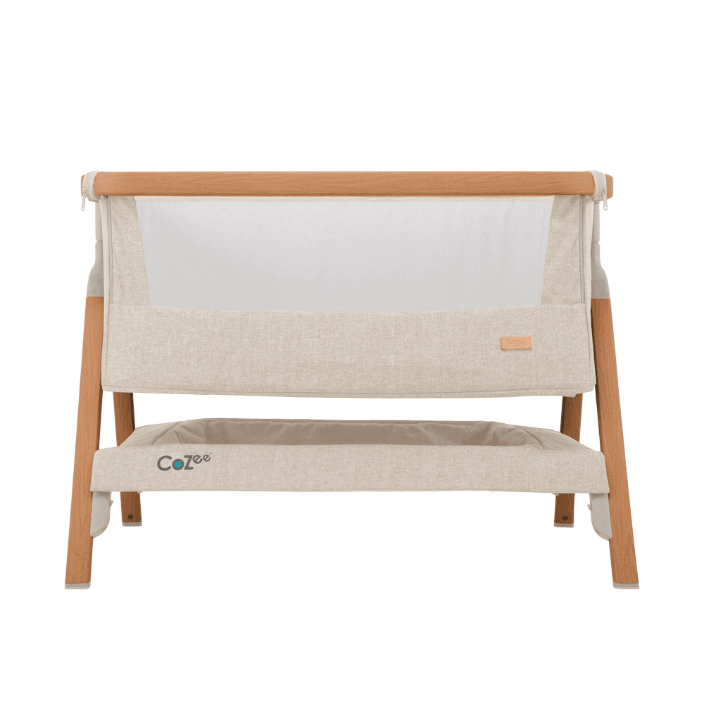 CoZee Bedside Crib, Scandinavian Walnut/Ecru