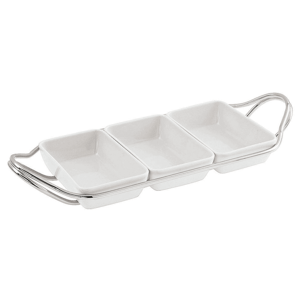 Living Rectangluar Hors D'Oeuvre Dish with 3 Compartments