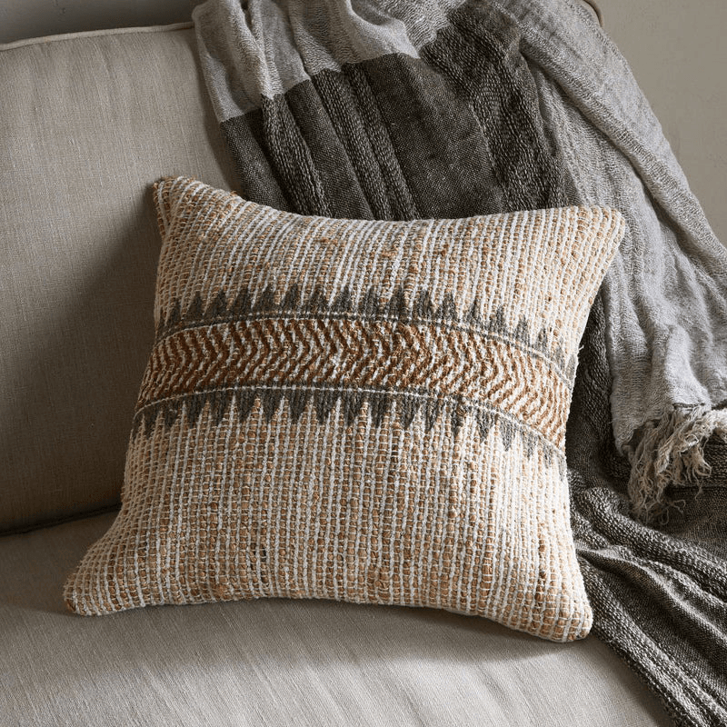 Zairya Jute & Cotton Cushion Cover
