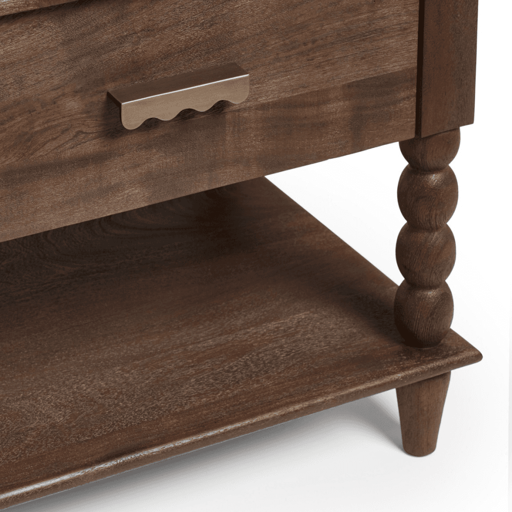 Hilltop Bedside Table, Smoked Acacia