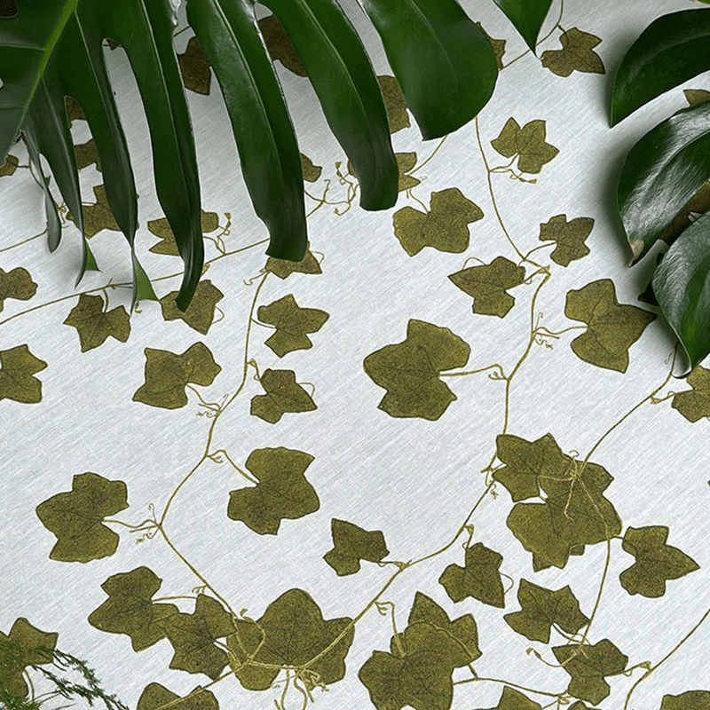 Ivy Herbarium Linen Tablecloth, Green