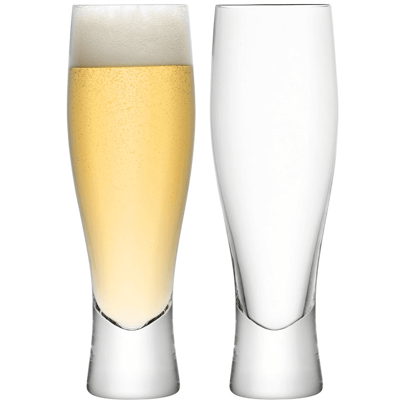 Bar Beer/Lager Glasses Set of 2, Clear