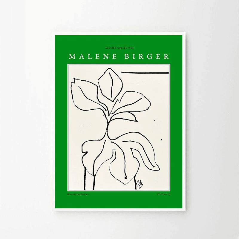 Malene Birger Flowers Drying Print, Green