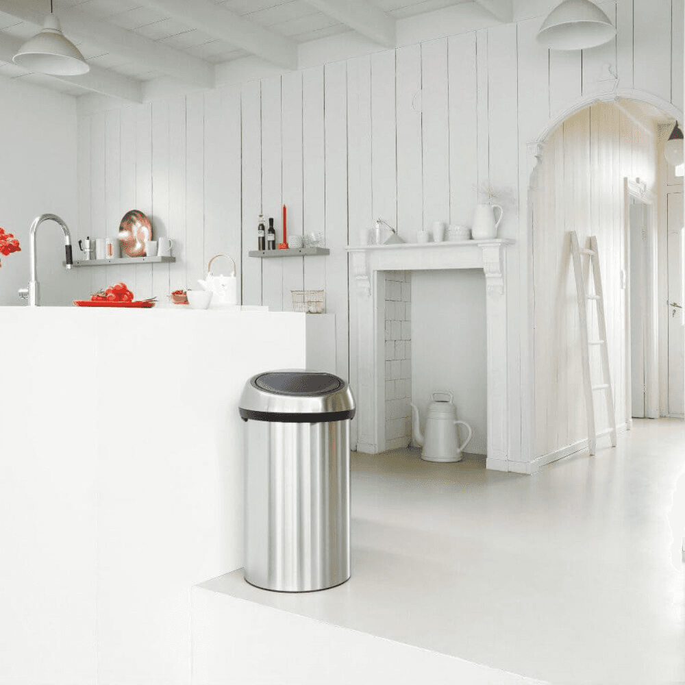 Touch Bin, Matt Steel With Matt Steel Lid