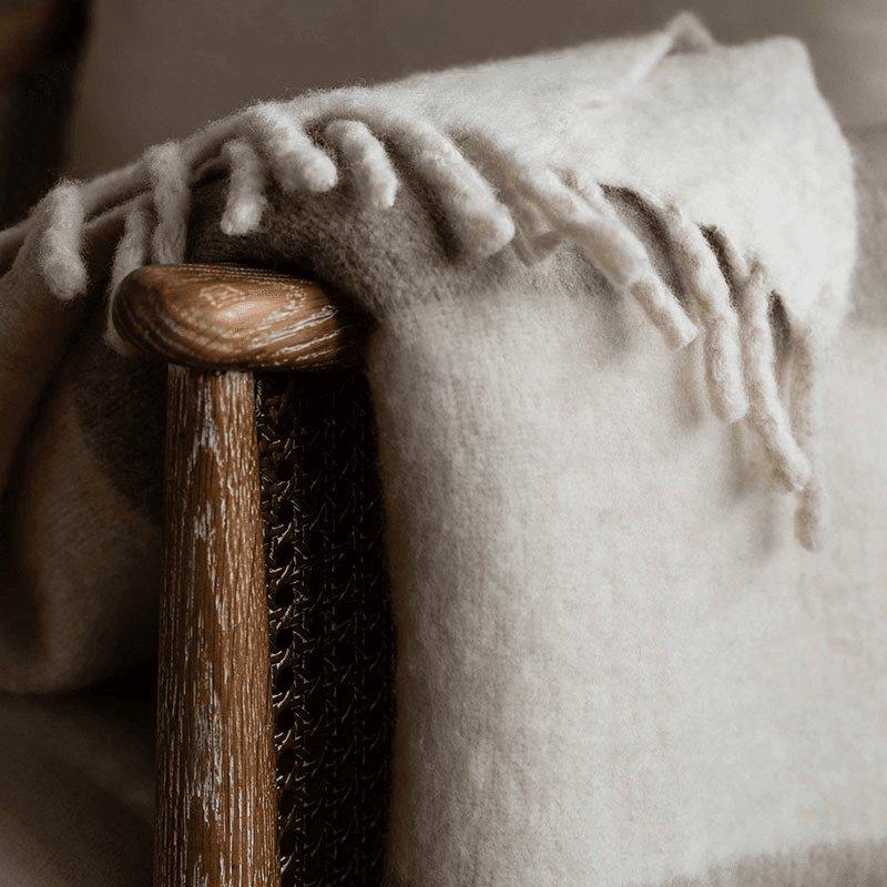 Leigh Wide Stripe Throw, Natural Stripe