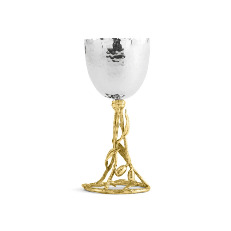 Olive Branch Kiddush Cup, Gold/Silver