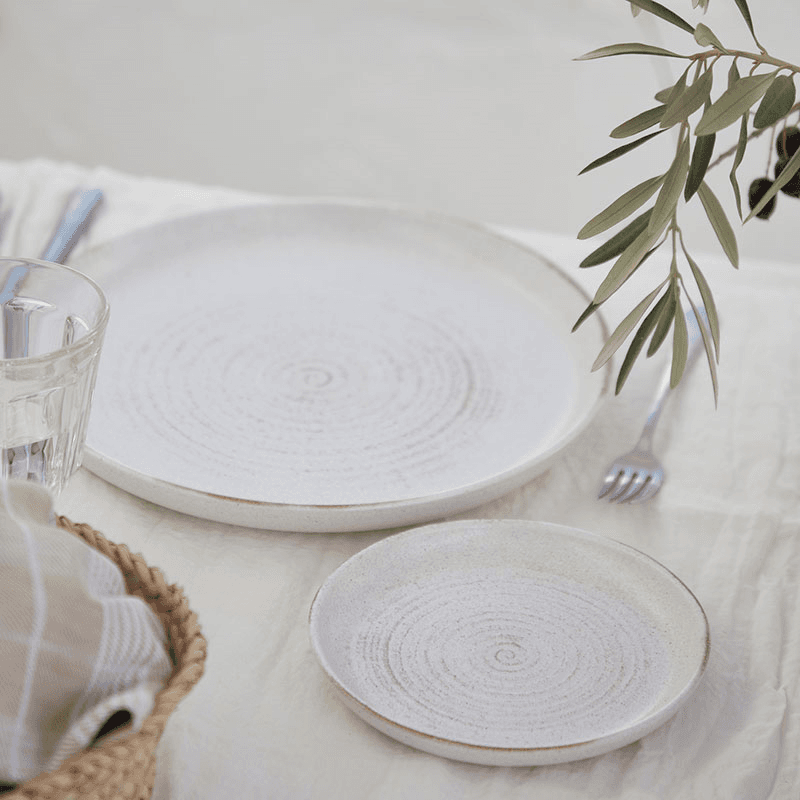Vermont Set of 6 Dinner Plates, Cream