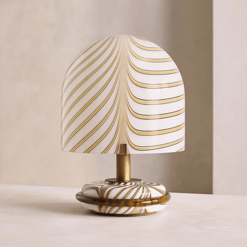 Image showing the Francesco Table Lamp, Italian Murano Glass & Antique Brass product.